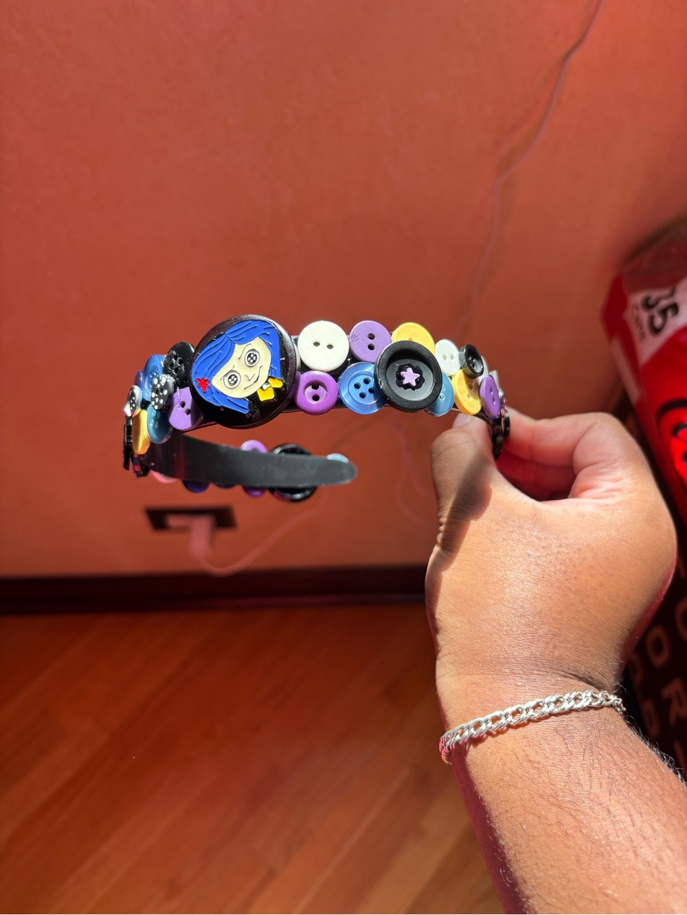 Handcrafted Coraline Button Headband
